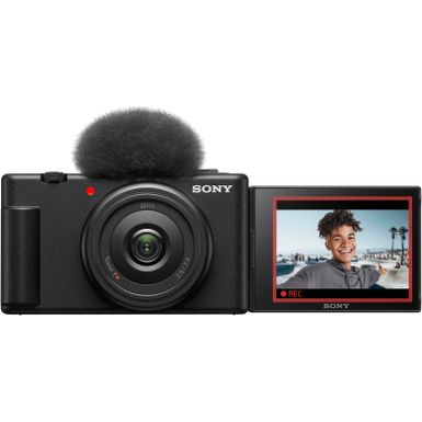 image of Sony - ZV-1F Vlog Camera for Content Creators and Vloggers - Black with sku:bb22041811-6522416-bestbuy-sony