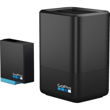 image of GoPro - Dual Battery Charger + Battery for HERO8 Black and HERO7 Black - Black with sku:bb21308498-6371582-bestbuy-gopro