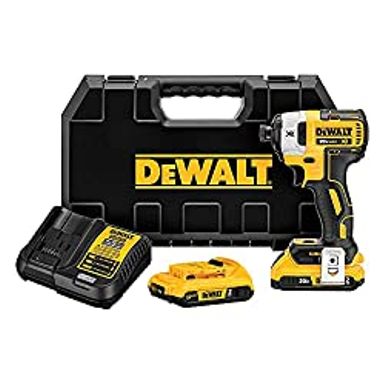 image of DEWALT 20V MAX* XR Impact Driver Kit, Brushless, 3-Speed, 1/4-Inch, 2.0-Ah (DCF887D2), Pack of 1 with sku:b0182an2y0-dew-amz