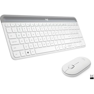 image of Logitech - MK470 Full-size Wireless Scissor Keyboard and Mouse Bundle for Windows with Quiet clicks - Off-White with sku:bb21493924-6411501-bestbuy-logitech