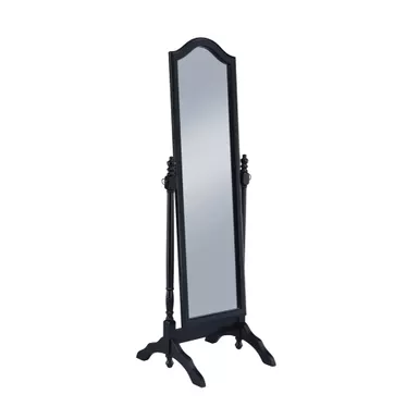 Cabot Rectangular Cheval Mirror with Arched Top Black