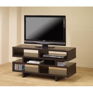 image of TV Console with 5 Open Compartments Cappuccino with sku:700720-coaster