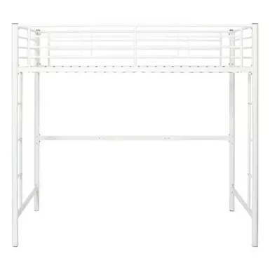 Walker Edison - Premium Metal Full Size Loft Bed - White