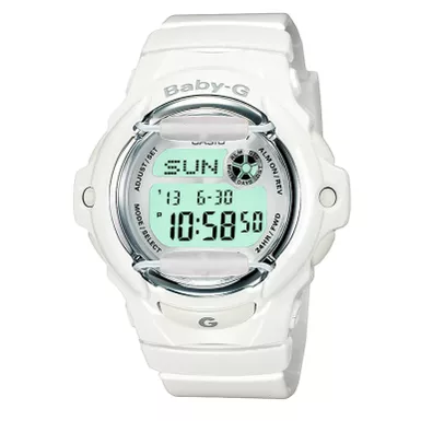 image of Casio - Ladies Baby-G Gloss White Jelly Digital Watch with sku:bg169r-7am-powersales