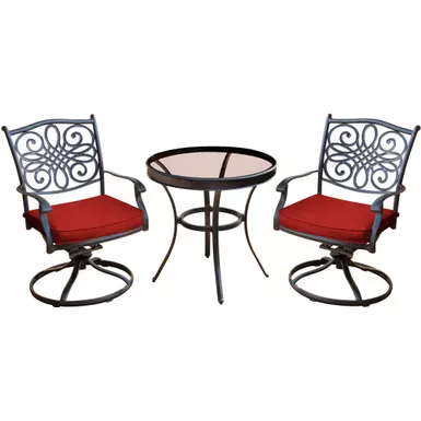 image of Traditions 3pc: 2 Swivel Rockers, 30" Round Glass Top Table with sku:traddn3pcswg-r-almo