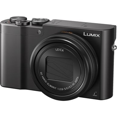 Left Zoom. Panasonic - LUMIX ZS100 1-inch 20.1-Megapixel Sensor Point and Shoot Digital Camera with LEICA DC 10X Lens - DMC-ZS100K - Black