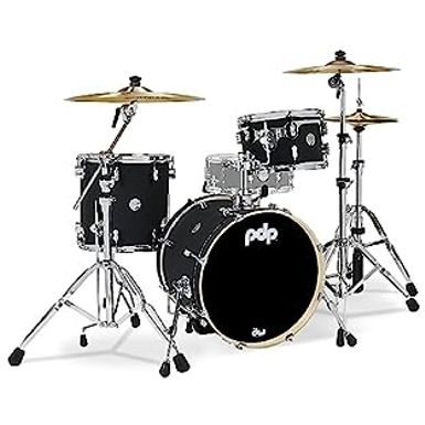 image of Pacific Drums & Percussion PDP Concept Maple Bop 3-Piece, Satin Black Drum Set Shell Pack (PDCM18BPBK) with sku:b086rg1rrz-amazon