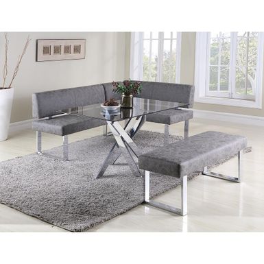 image of Somette Gene 51 inch Dining Table - chrome - chrome with sku:rvlm4vrbb22oxc_10ypdcastd8mu7mbs-overstock