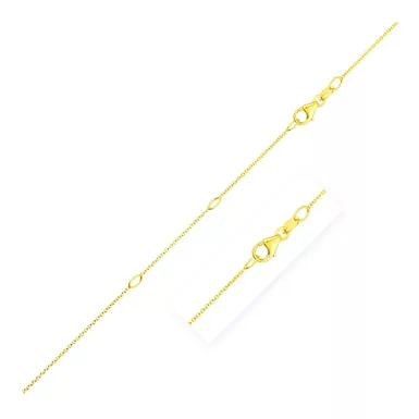 Double Extendable Cable Chain in 14k Yellow Gold (0.85mm) (18 Inch)