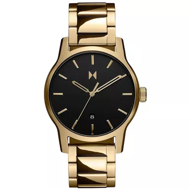 MVMT - Mens Classic II Lion Gold Stainless Steel Watch Black Dial