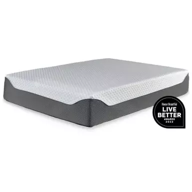 image of White/Blue 14 Inch Chime Elite King Mattress/ Bed-in-a-Box with sku:m71441-ashley