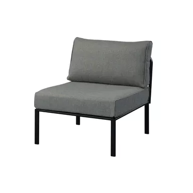 image of ACME Rajni Patio-Armless Chair, Gray Fabric & Black Finish with sku:ot01762-acmefurniture