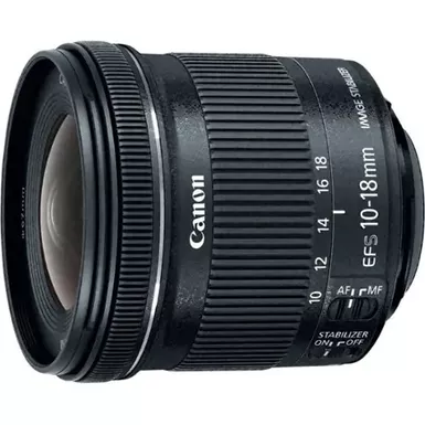 image of Canon - EF-S10-18mm F4.5-5.6 IS STM Ultra-Wide Zoom Lens for EOS DSLR Cameras - Black with sku:bb19550501-bestbuy