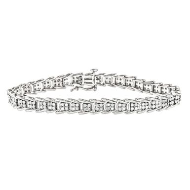 image of .925 Sterling Silver 2cttw Diamond Tennis Bracelet (I-J Color, I3 Clarity) Choice of Metal Color with sku:60-7797wdm-luxcom