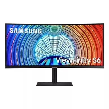 image of Samsung - ViewFinity S65UA 34" LED Curved Ultra-WQHD FreeSync Monitor with HDR10 (USB Type-C, HDMI, DisplayPort, LAN, USB) - Black with sku:bb22052993-bestbuy