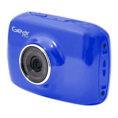 image of Mini HD Sports Action Camera - Camcorder w/ 5.0 MP Cam, 2" Touch Screen, USB SD Card, Rechargeable Battery - IPX8 Waterproof Case Bike Handle bar, Helmet Mount, Car Charger - Pyle GDV123BL (Blue) with sku:b00cdtaa1a-sou-amz