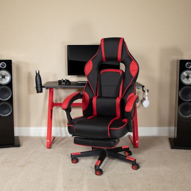 Rent to own Gaming Bundle-Cup/Headphone Desk & Reclining Footrest Chair ...