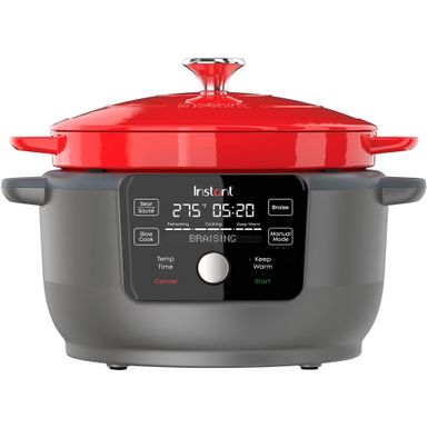 image of Instant Pot - Precision 5-in-1 Electric Dutch Oven - Cast Iron - Red with sku:bb21926081-6488565-bestbuy-instantpot