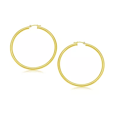 10k Yellow Gold Polished Hoop Earrings (30 mm)