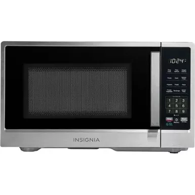 image of Insignia™ - .9 Cu. Ft. Compact Countertop Microwave - Stainless Steel with sku:bb22242988-bestbuy