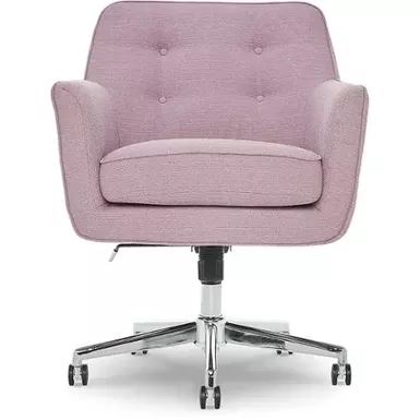 Serta - Ashland Memory Foam & Twill Fabric Home Office Chair - Lilac