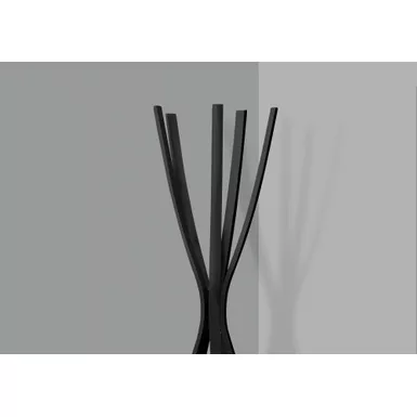 Coat Rack/ Hall Tree/ Free Standing/ 5 Hooks/ Entryway/ 72"H/ Bedroom/ Metal/ Black/ Contemporary/ Modern