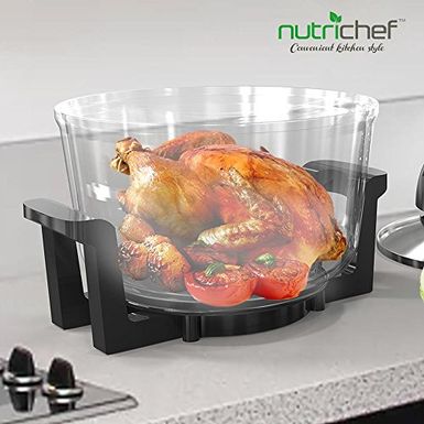 Rent To Own Nutrichef Convection Countertop Toaster Oven Healthy Kitchen Air Fryer Roaster Oven Bake Grill Steam Broil Roast Air Fry Includes Glass Bowl Broil Rack And Toasting Rack 120v