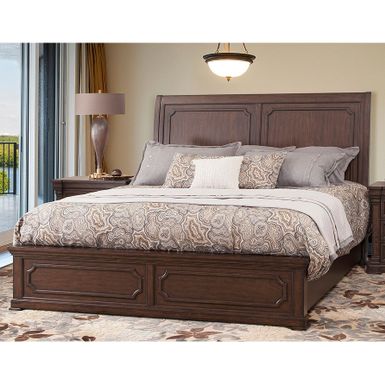 Rent to own Kendall Traditional Tobacco Brown Wood Sleigh Bed by ...