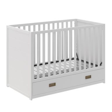 image of Little Seeds Haven 3-in-1 Convertible Storage Crib - White with sku:rqtkfkhulx6_f5-uolrupqstd8mu7mbs-dor-ovr