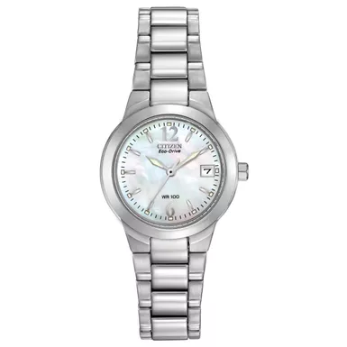 Citizen - Ladies Chandler Eco-Drive Silver-Tone Watch Mother-of-Pearl