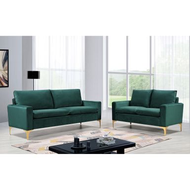 Buchan 76.8'' Velvet Square Arm Sofa - Grey