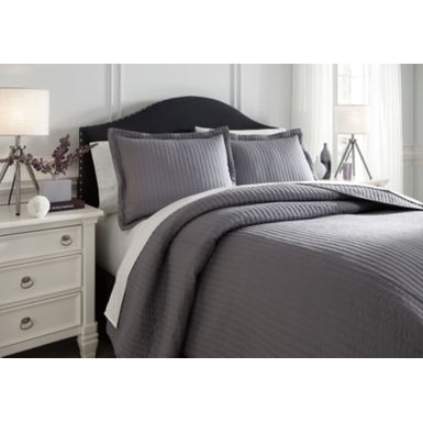 Gray Raleda King Coverlet Set
