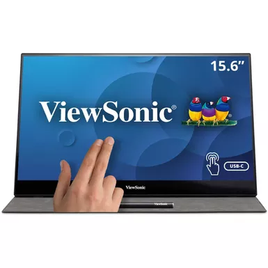 ViewSonic - TD1655 15.6" LCD FHD Touch Screen Monitor (USB-C, Mini HDMI) - Black