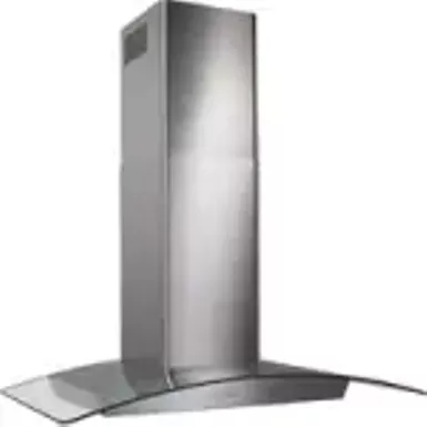 image of Broan 30" Curved Glass Canopy Stainless Steel Wall Hood with sku:ew5630ss-abt