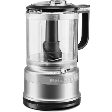 image of KitchenAid 5-Cup Food Chopper with Multi-Purpose Blade and Whisk Accessory, Contour Silver with sku:kfc0516cu-almo
