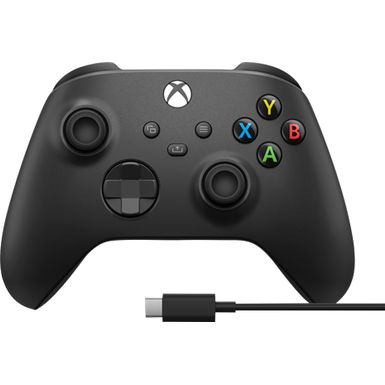 image of Microsoft - Xbox Wireless Controller for Windows Devices, Xbox Series X, Xbox Series S, Xbox One + USB-C Cable - Carbon Black with sku:bb21653850-6436824-bestbuy-microsoft