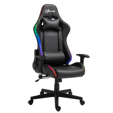 Rent to own Vinsetto Gaming Chair with RGB LED Light, 2D Arm, Lumbar Support, Swivel Home Office 