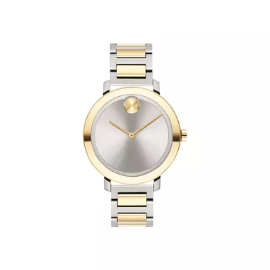image of Movado - Ladies BOLD Evolution Silver & Yellow Gold IP Watch Silver Dial with sku:3600825-powersales