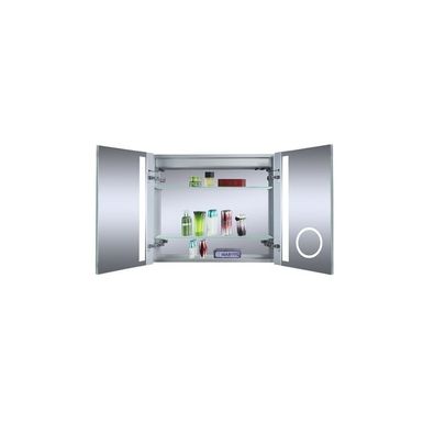image of Innoci-USA Melania 30" x 26" LED Recessed Double Door Lighted Medicine Cabinet For Vanity Featuring Built-In Cosmetic Mirror with sku:fuluisubqldypihgfkauiastd8mu7mbs-overstock