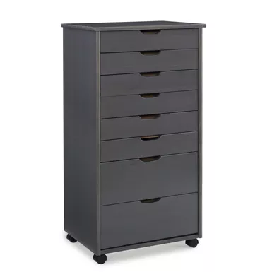 Carlisle Eight Drawer Rolling Storage Cart Grey