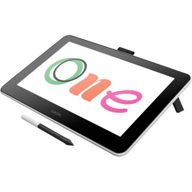 image of Wacom - One - Drawing Tablet with Screen, 13.3" Pen Display for Mac, PC, Chromebook & Android - Flint White with sku:bb21456752-6393542-bestbuy-wacom