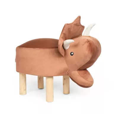 image of Dugway Contemporary Kids Triceratops Ottoman by Christopher Knight Home - Brown+Natural with sku:qfip5f09wsxk3fykrcwbxastd8mu7mbs-overstock