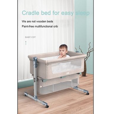 image of Portable Removable Baby Rocking Bed, Washable New Born Bed - Khaki with sku:cfvxe1cuxgvagwat7j-veqstd8mu7mbs--ovr