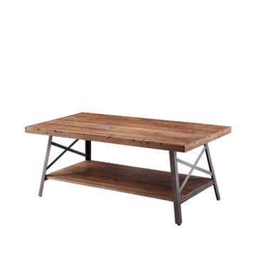 ACME Ikram Coffee Table, Weathered Oak & Sandy Black