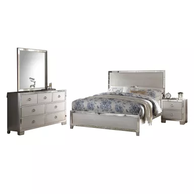 image of ACME Voeville II Queen Bed, Platinum with sku:24840q-acmefurniture