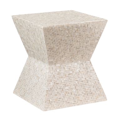 image of Weller Accent Table Capiz Mosaic Ivory with sku:lfxs1487-linon