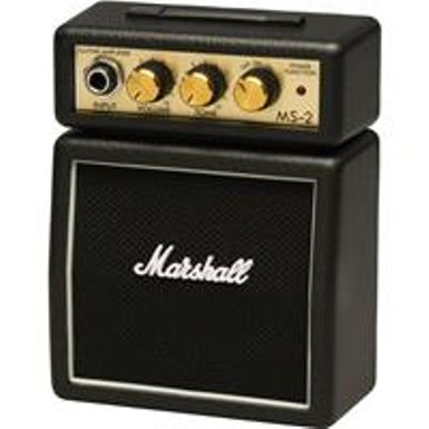 image of Marshall MS-2 1W Micro Practice Guitar Amplifier, Mini Half-Stack Design, Black with sku:mamms2u-adorama