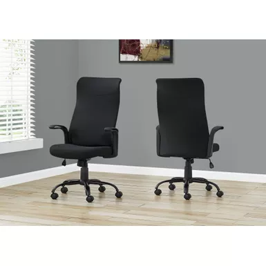 Office Chair/ Adjustable Height/ Swivel/ Ergonomic/ Armrests/ Computer Desk/ Work/ Metal/ Mesh/ Black/ Contemporary/ Modern