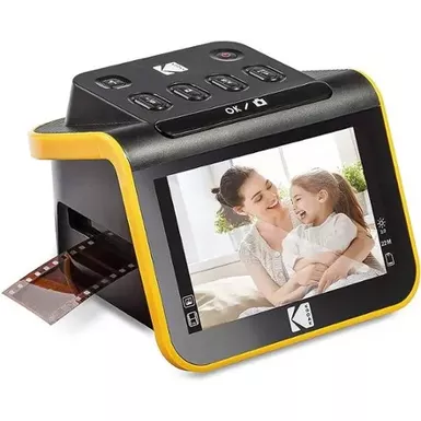 image of Kodak - Film & Slide Scanner, 5” LCD Screen, Portable Photo Viewer Convert Old Film Negatives & Slides to JPEG Digital Photos - Black with sku:bb21933525-bestbuy