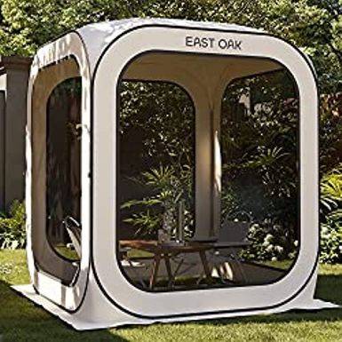 image of EAST OAK Screen House Tent Pop-Up, Portable Screen Room Canopy Instant Screen Tent 6 x 6 FT with Carry Bag for Patio, Backyard, Deck & Outdoor Activities, Beige with sku:b0b9ld1m25-amazon